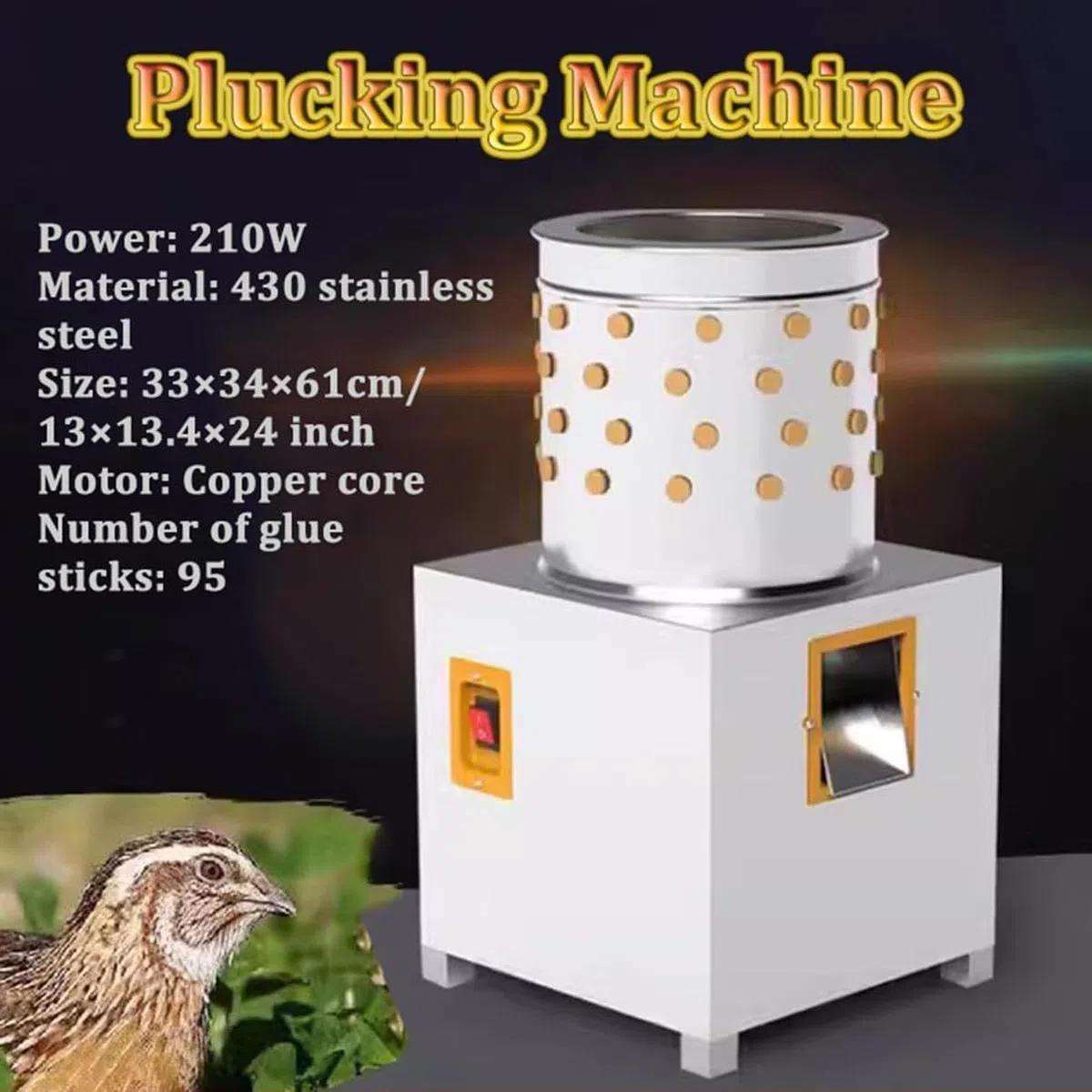 Plumeuse électrique De Plumes De Volaille, Machine à Plumer Automatique Portable, Machine à Plumer en Acier Inoxydable pour Poulet, Canard, Oie, Oiseau, Dinde