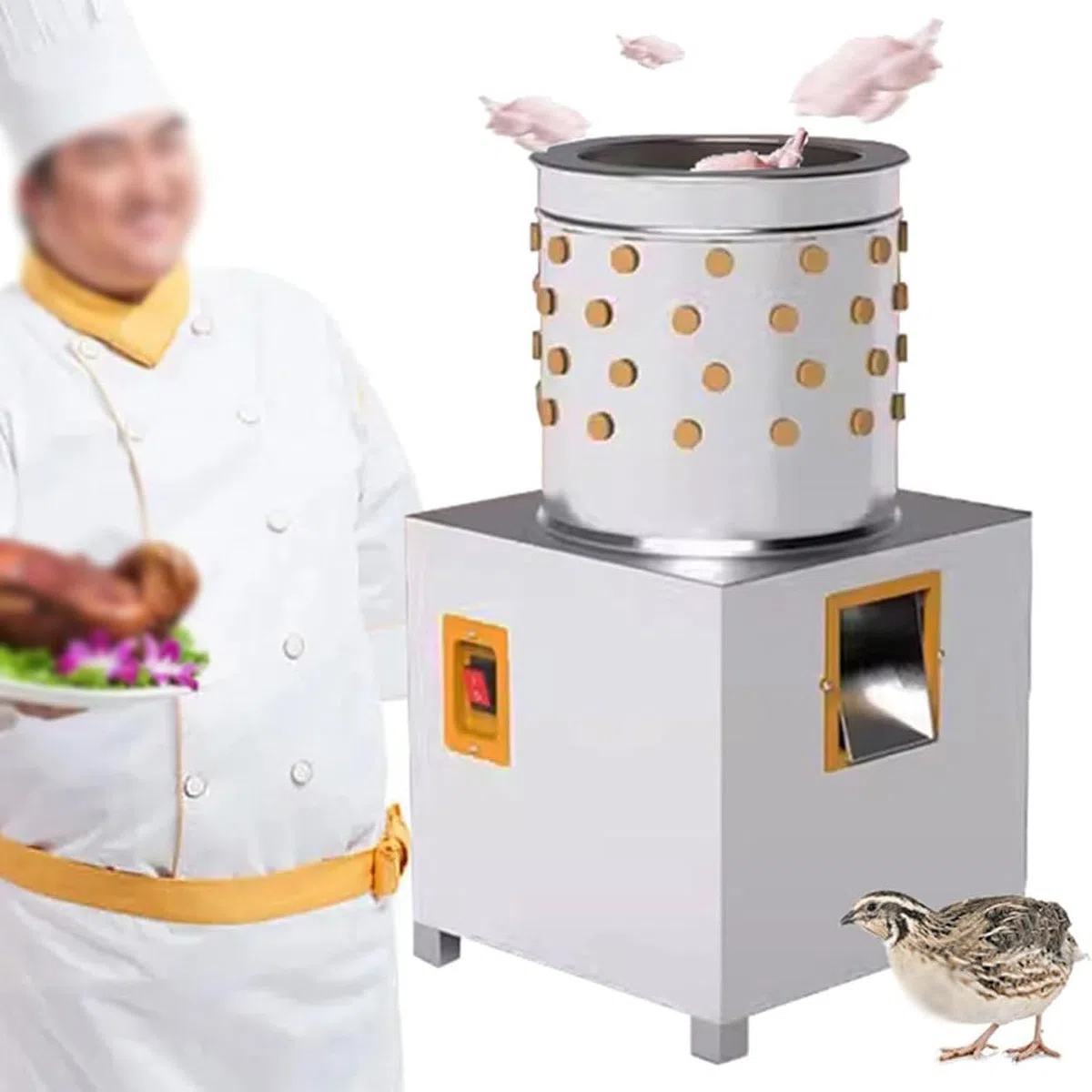 Plumeuse électrique De Plumes De Volaille, Machine à Plumer Automatique Portable, Machine à Plumer en Acier Inoxydable pour Poulet, Canard, Oie, Oiseau, Dinde