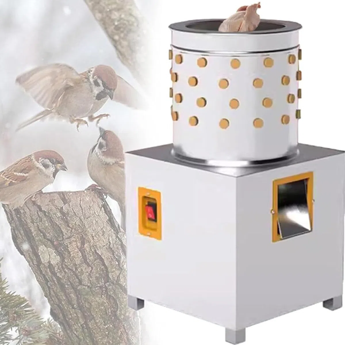 Plumeuse Automatique De Plumes De Volaille, Machine à Plumer De Poulet, Plumeuse De Poulet Commerciale pour Poulet De Volaille, Oiseau, Canard, Dinde, Caille, Retrait Rapide des Plumes